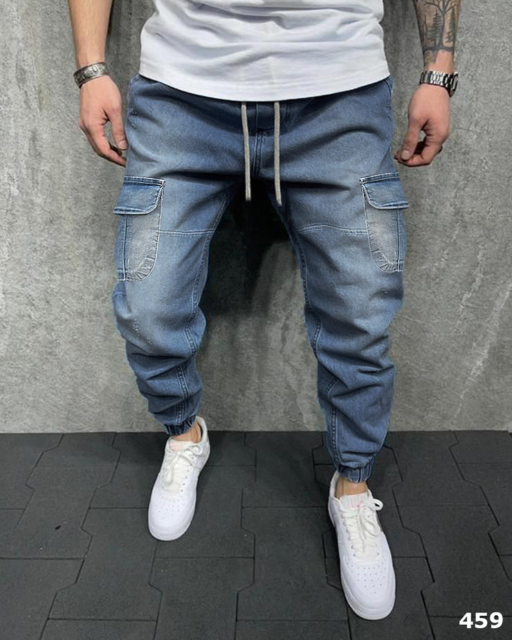 Denim Cargo Jogger Light Blue - 459