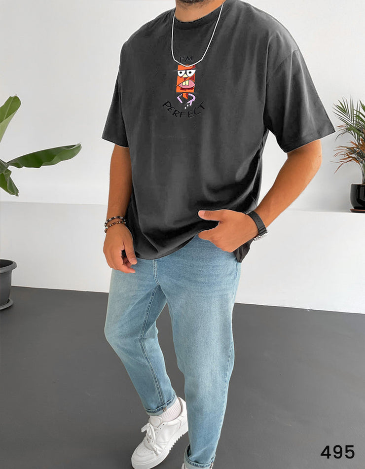 Mr Perfect Tee Dark Grey  - Oversize