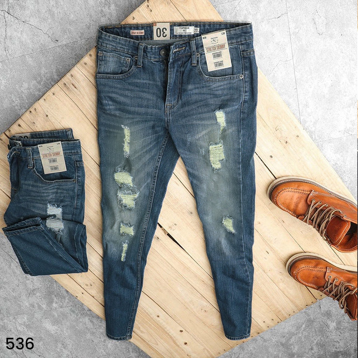 Stone Blue Island Ripped Jeans - 536