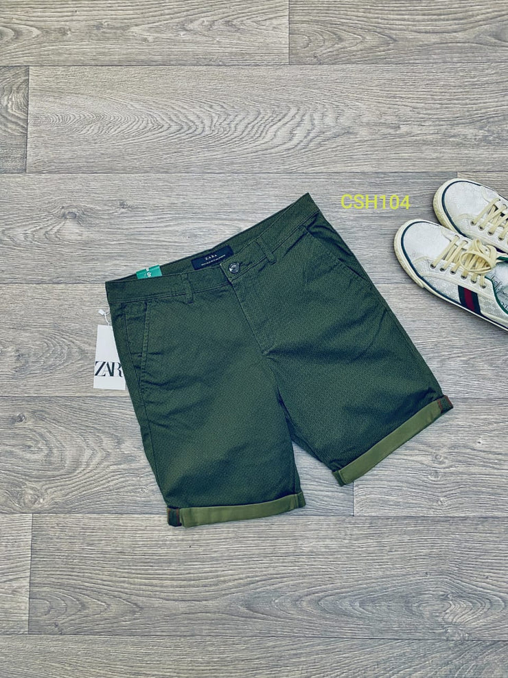 Chino Shorts - Green Texture