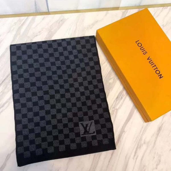 Louis Vuitton Petit Block Print Wool Scarf